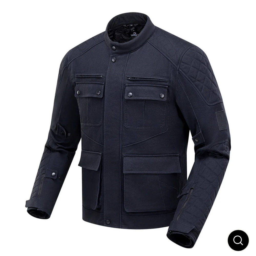 Thrifted Old Black Vintage Armored Protective Riding Jacket